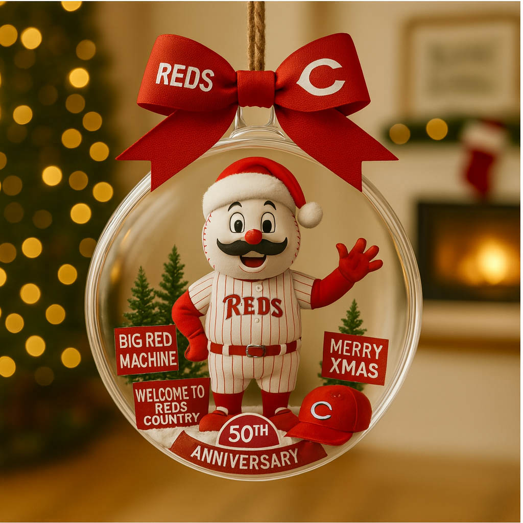 Christmas tree pendant with cute mascot and uniform of American baseball team - Ornament