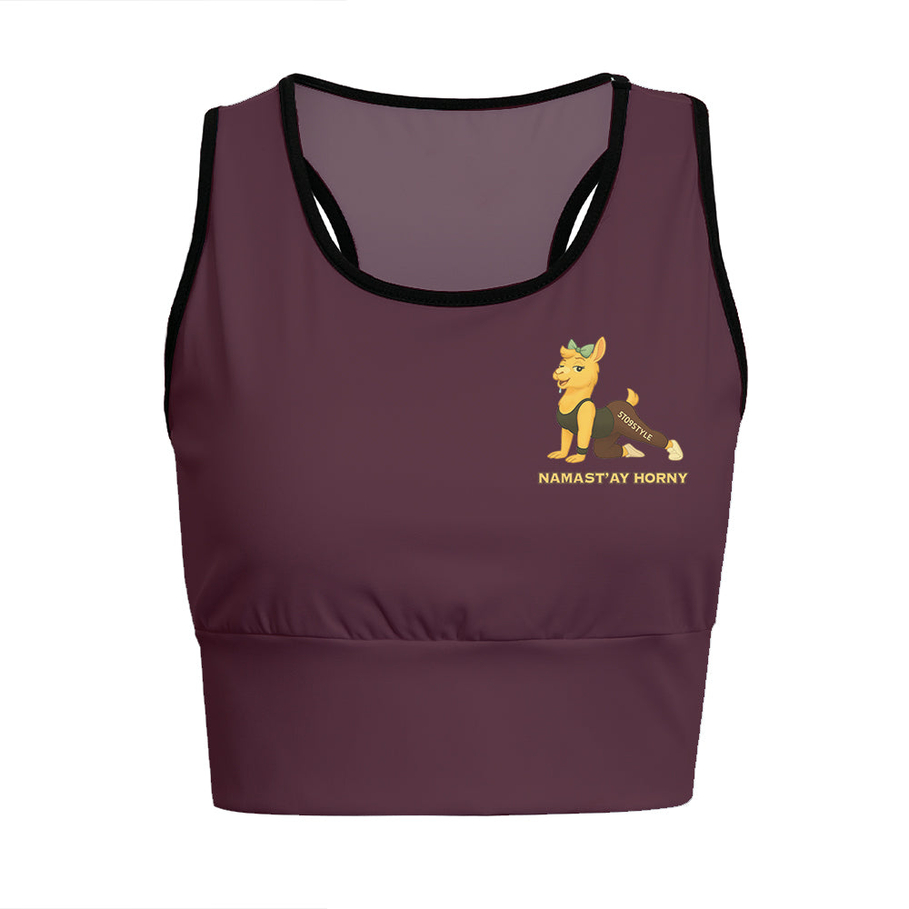 Namast’ay Horny Chill Llama Yoga Women's Sports Bra