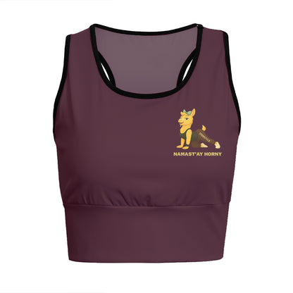 Namast’ay Horny Chill Llama Yoga Women's Sports Bra