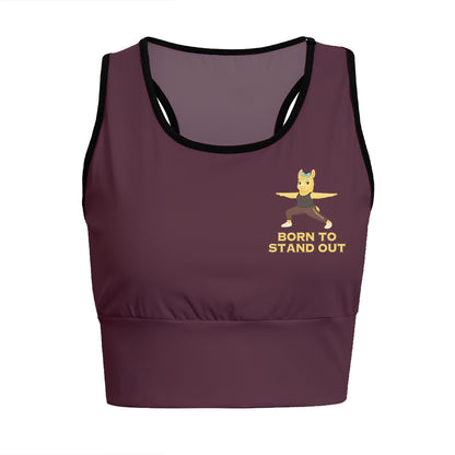 Born To Stand Out Chill Llama Yoga Women's Sports Bra