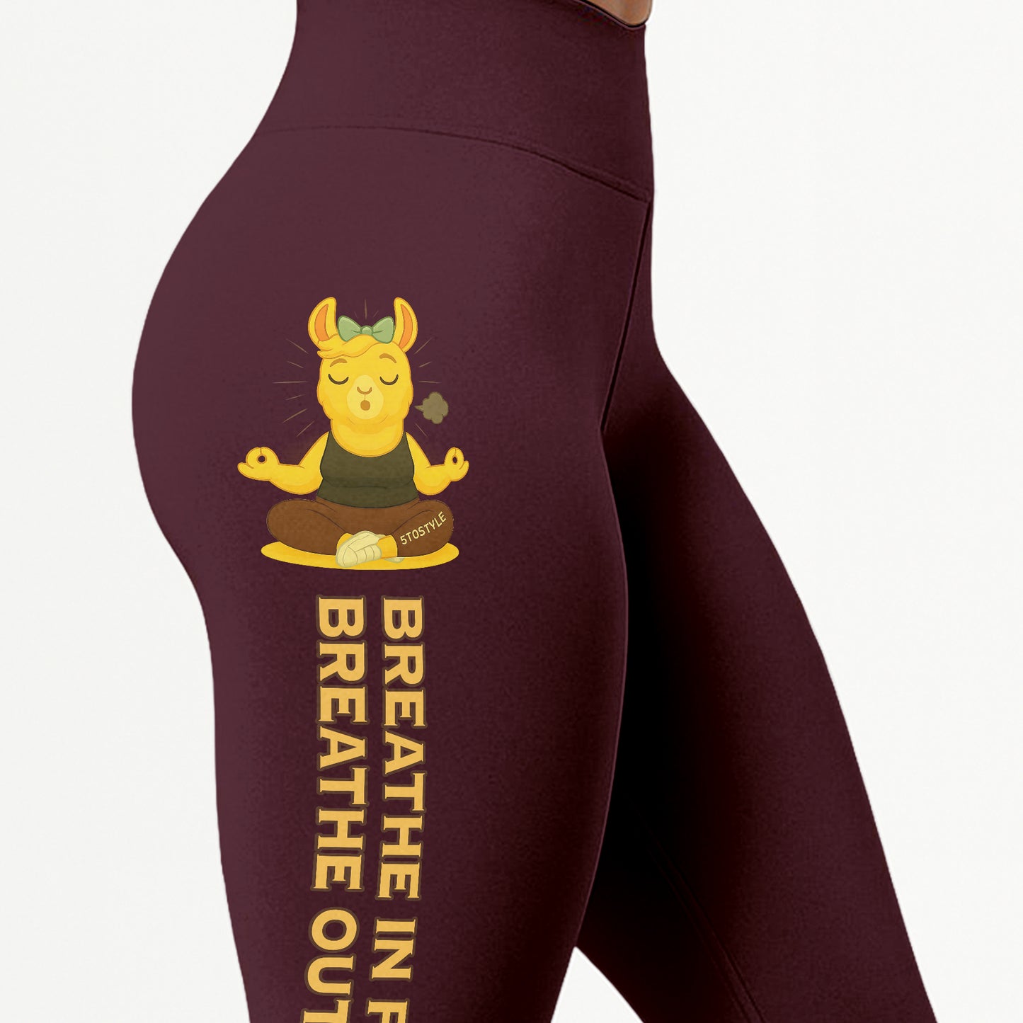 Breathe In Peace, Breathe Out Sht Chill Llama Yoga Pants All-Over Print Women's High Waist Leggings | 5To9Style