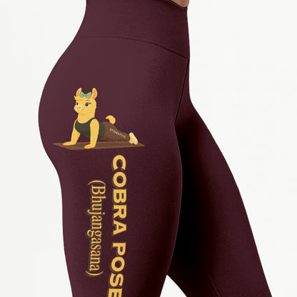 Cobra Pose (Bhujangasana) Chill Llama Yoga Pants All-Over Print Women's High Waist Leggings | 5To9Style