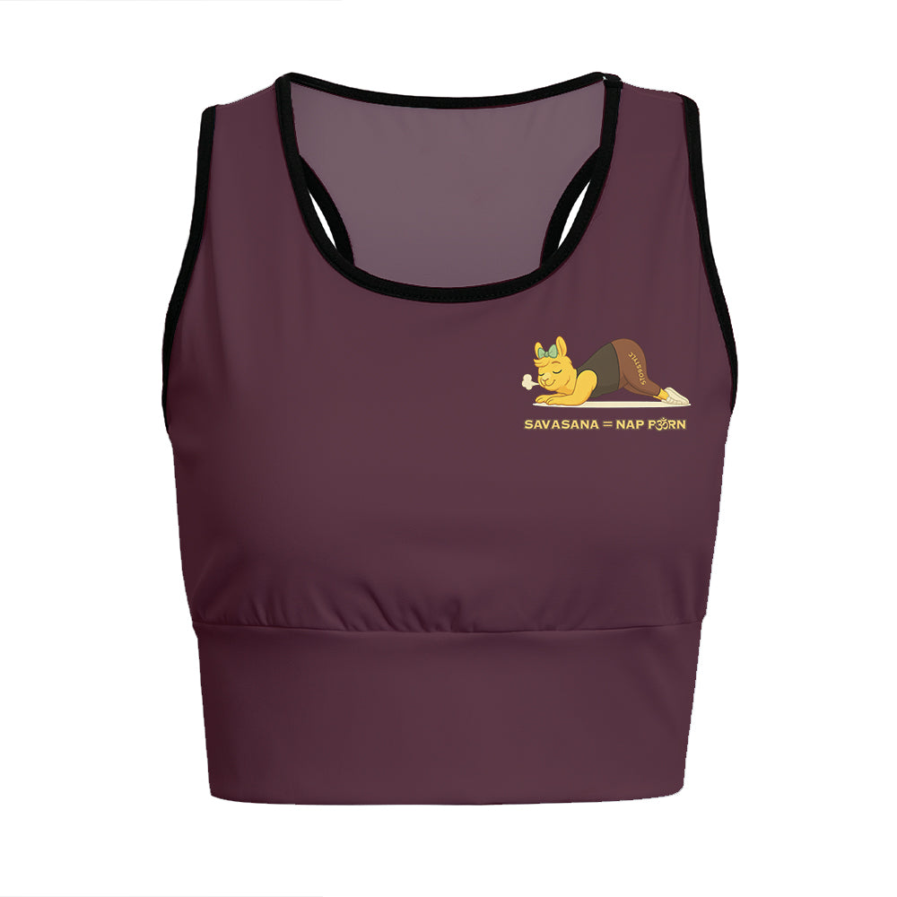 Savasana Nap Porn Chill Llama Yoga Women's Sports Bra