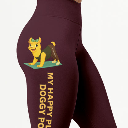My Happy Place Chill Llama Yoga Pants All-Over Print Women's High Waist Leggings | 5To9Style