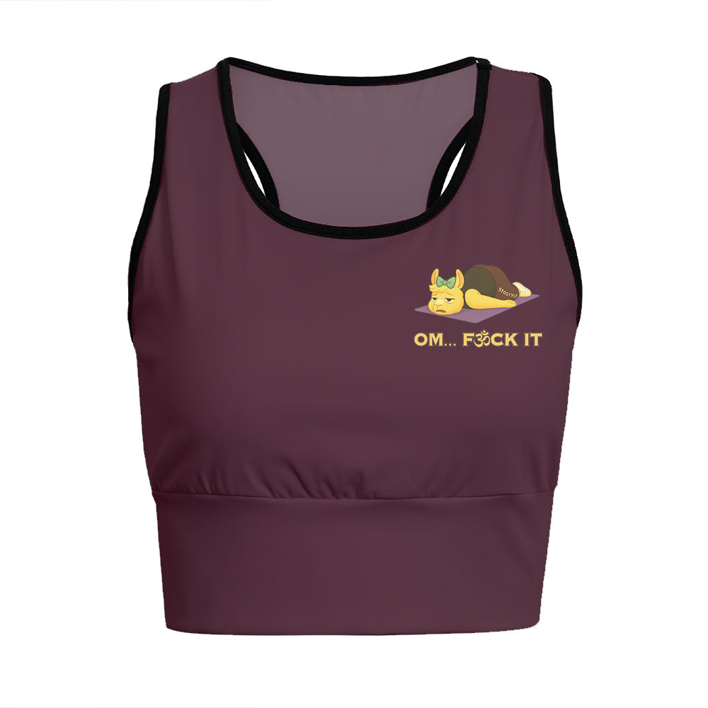 Om… Fck It Chill Llama Yoga Women's Sports Bra