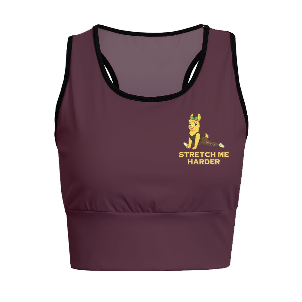 Stretch Me Harder Chill Llama Yoga Women's Sports Bra