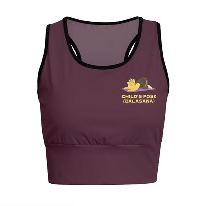 Child’s Pose (Balasana) Chill Llama Yoga Women's Sports Bra