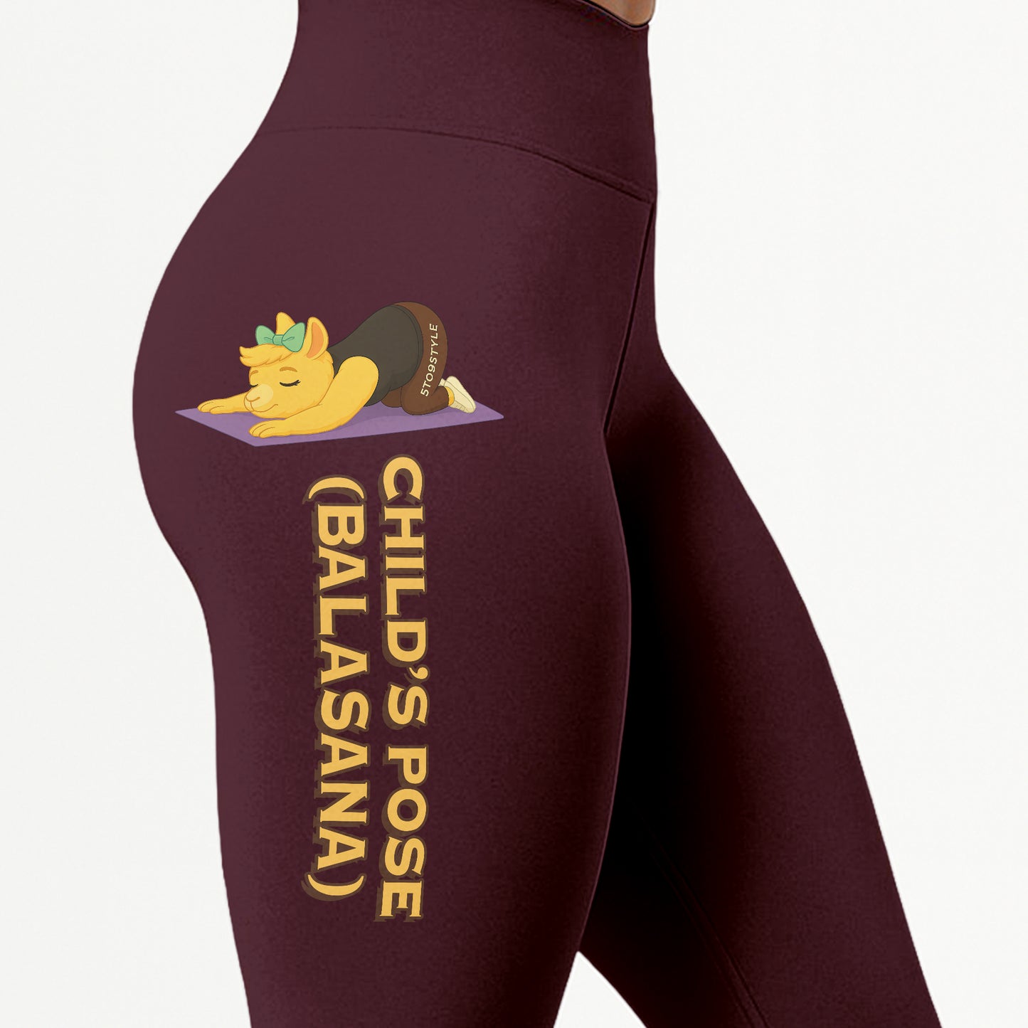Childâ€™s Pose (Balasana) Chill Llama Yoga Pants All-Over Print Women's High Waist Leggings | 5To9Style
