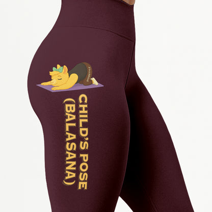 Childâ€™s Pose (Balasana) Chill Llama Yoga Pants All-Over Print Women's High Waist Leggings | 5To9Style