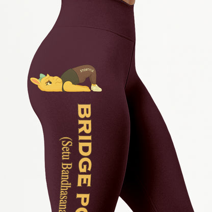Bridge Pose (Setu Bandhasana) Chill Llama Yoga Pants All-Over Print Women's High Waist Leggings | 5To9Style