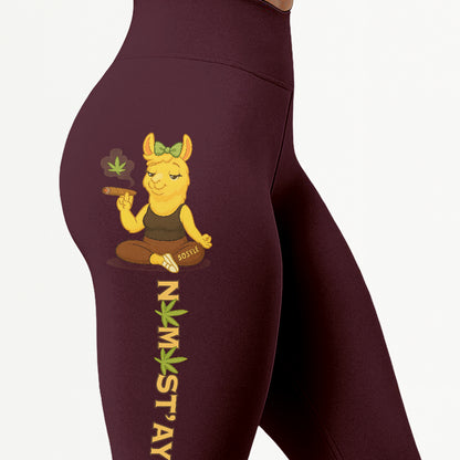 Namastâ€™ay High Chill Llama Yoga Pants All-Over Print Women's High Waist Leggings | 5To9Style