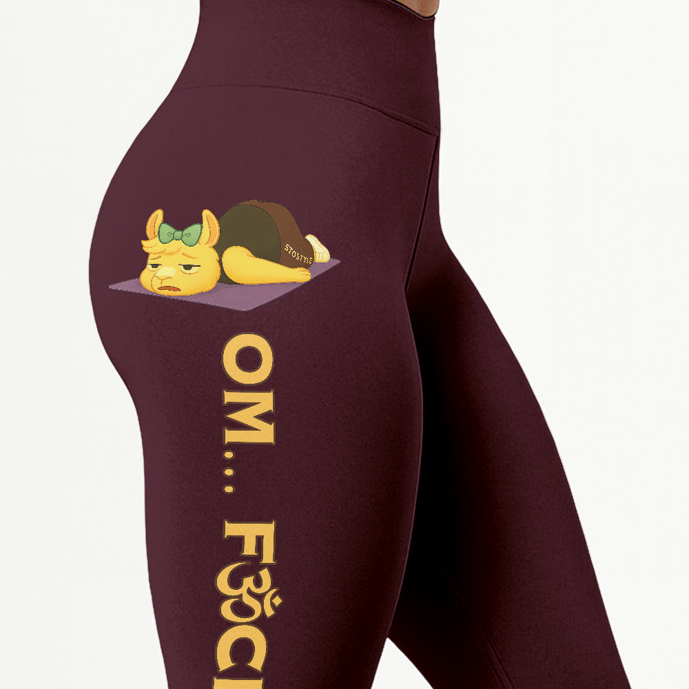 Omâ€¦ Fck It Chill Llama Yoga Pants All-Over Print Women's High Waist Leggings | 5To9Style