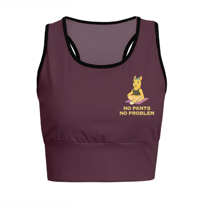 No Pants, No Problem Yoga Style Chill Llama Yoga Women's Sports Bra