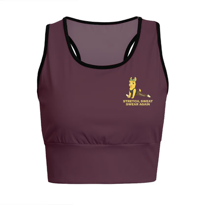Stretch, Sweat, Swear Again Chill Llama Yoga Women's Sports Bra