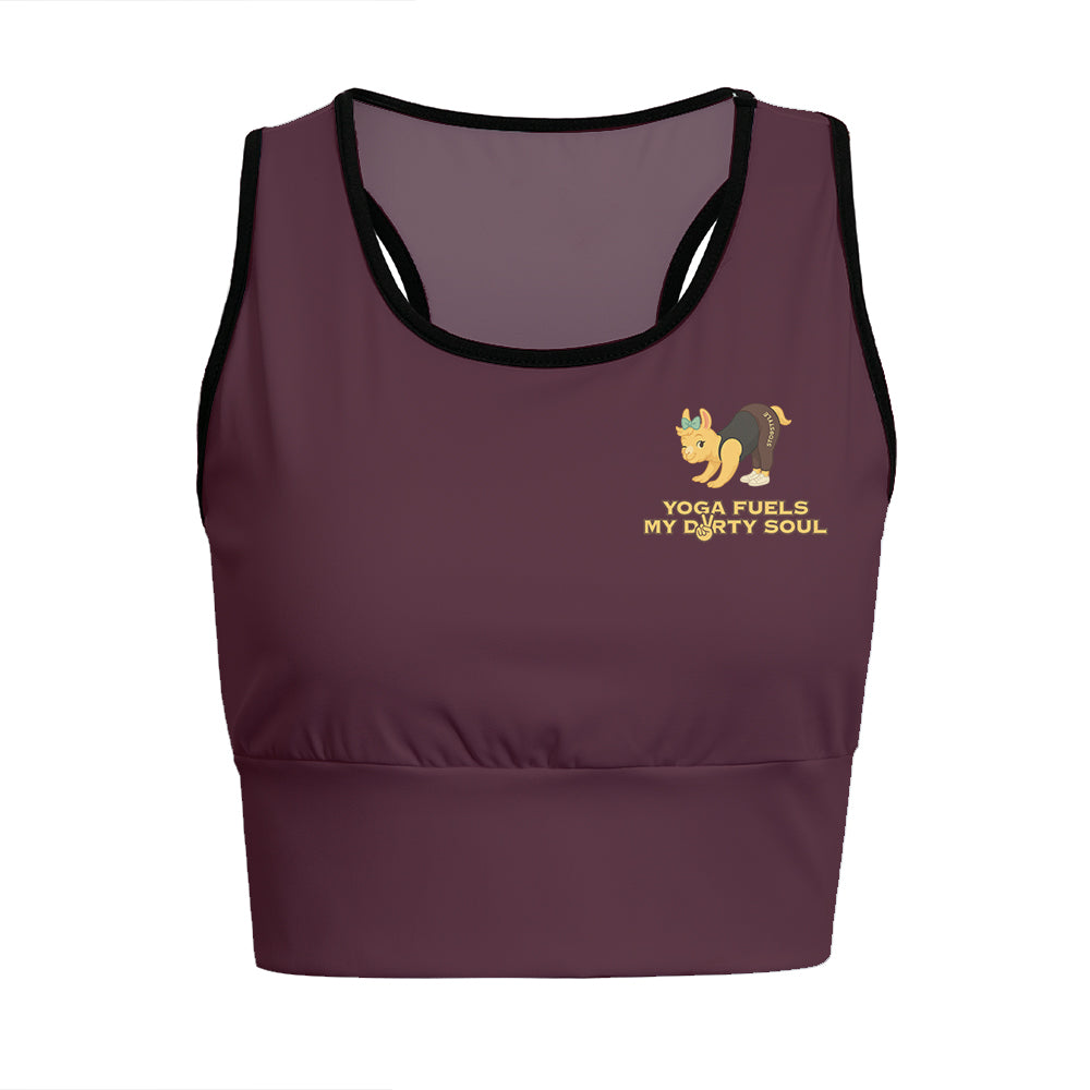Yoga Fuels My Dirty Soul Chill Llama Yoga Women's Sports Bra