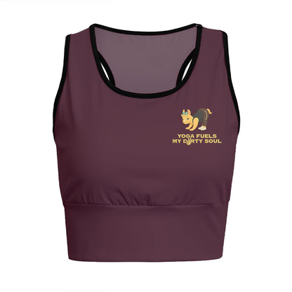 Yoga Fuels My Dirty Soul Chill Llama Yoga Women's Sports Bra