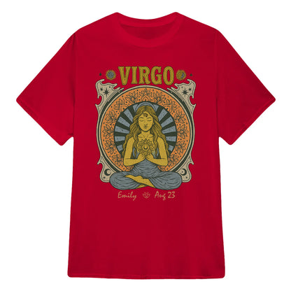 Zodiac Virgo Meditation Mandala Sun and Moon Symbols Yoga Classic Unisex T-Shirt | 5To9Style