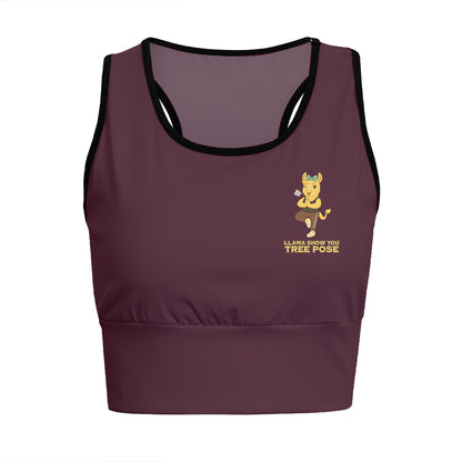Llama Show You Tree Pose Chill Llama Yoga Women's Sports Bra