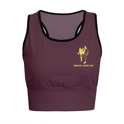 Dream. Dare. Do Chill Llama Yoga Women's Sports Bra