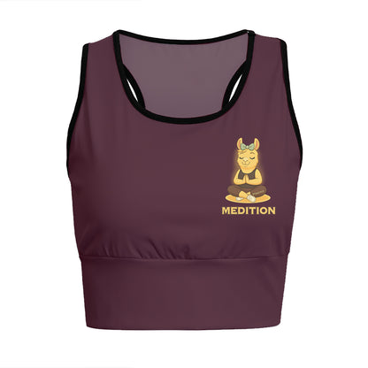 Medition Cool Chill Llama Yoga Women's Sports Bra