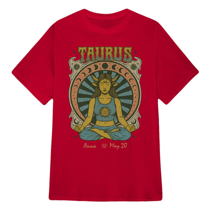 Zodiac Taurus Meditation Mandala Sun and Moon Symbols Yoga Classic Unisex T-Shirt | 5To9Style
