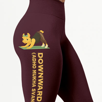 Downward Dog (Adho Mukha Svanasana) Chill Llama Yoga Pants All-Over Print Women's High Waist Leggings | 5To9Style