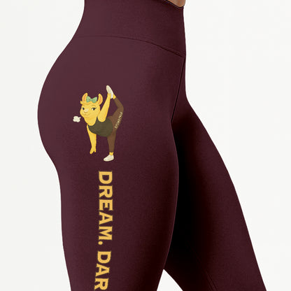 Dream Dare Do Chill Llama Yoga Pants All-Over Print Women's High Waist Leggings | 5To9Style
