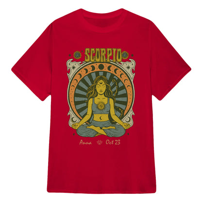 Zodiac Scorpio Meditation Mandala Sun and Moon Symbols Yoga Classic Unisex T-Shirt | 5To9Style