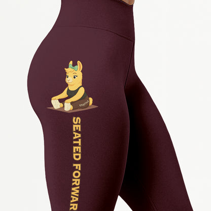 Seated Forward Bend Chill Llama Yoga Pants All-Over Print Women's High Waist Leggings | 5To9Style