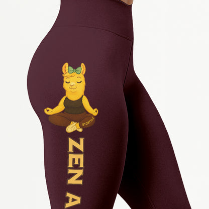 Zen AF Chill Llama Yoga Pants  All-Over Print Women's High Waist Leggings | 5To9Style