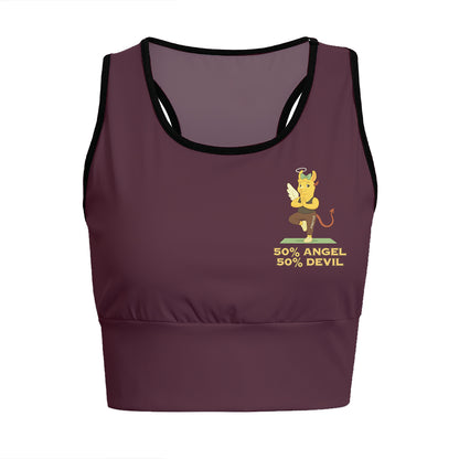 50% Angel 50% Devil Chill Llama Yoga Women's Sports Bra