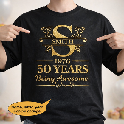 T-Shirt Age personalized name, year, letter for birthday