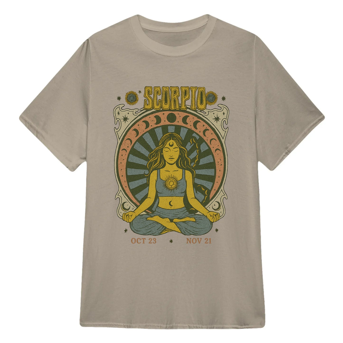 Scorpio Zodiac Meditation Moon Phase Yoga Classic Unisex T-Shirt | 5To9Style