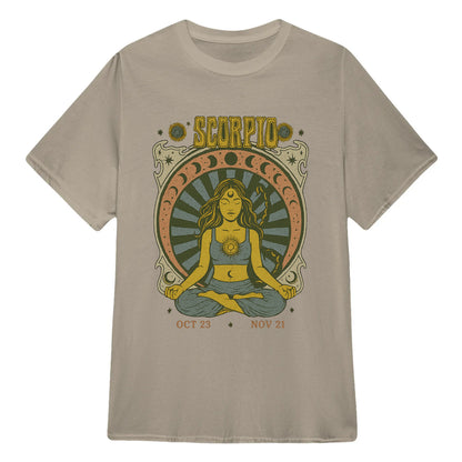 Scorpio Zodiac Meditation Moon Phase Yoga Classic Unisex T-Shirt | 5To9Style