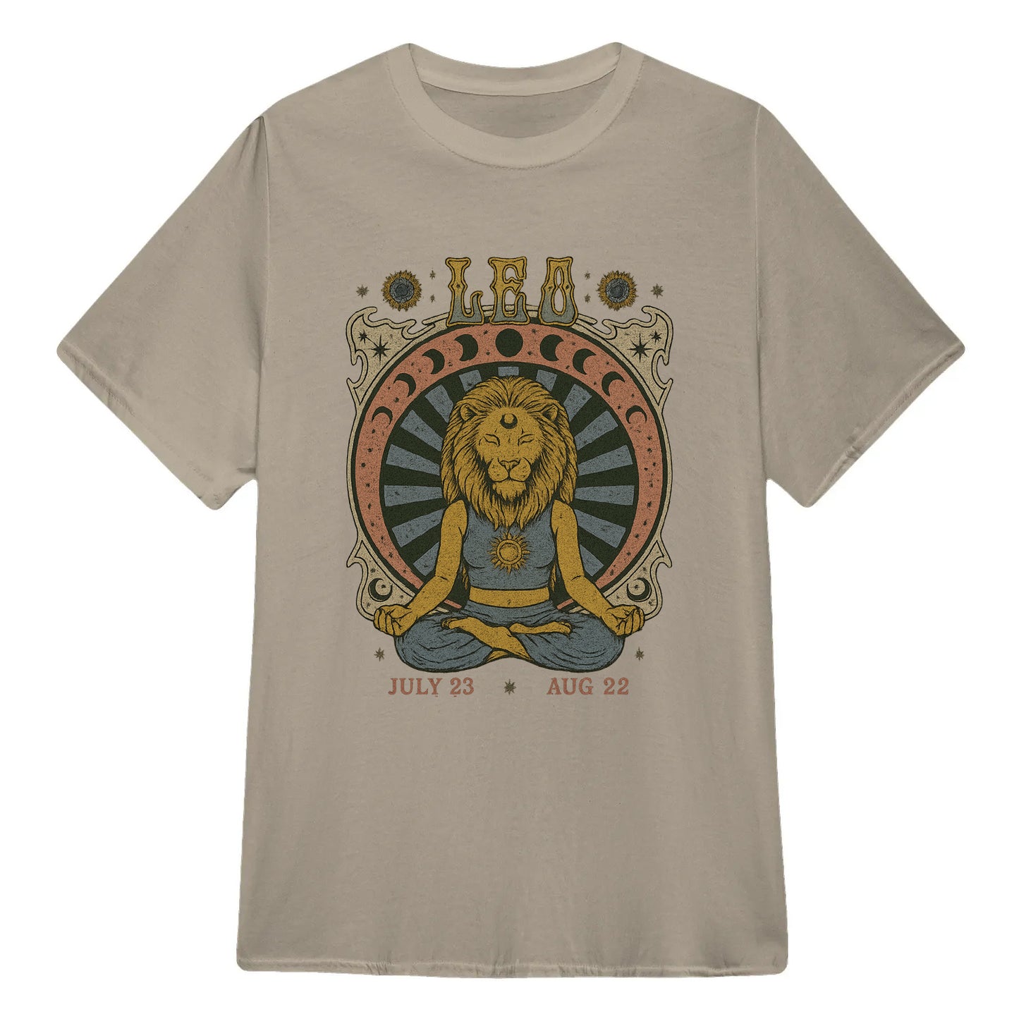 Leo Zodiac Meditation Moon Phase Yoga Classic Unisex T-Shirt | 5To9Style