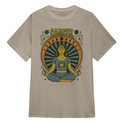 Zodiac Cancer Meditation Mandala Sun and Moon Symbols Yoga Classic Unisex T-Shirt | 5To9Style
