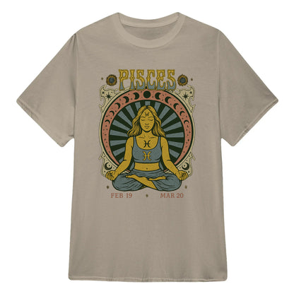 Pisces Zodiac Meditation Moon Phase Yoga Classic Unisex T-Shirt | 5To9Style