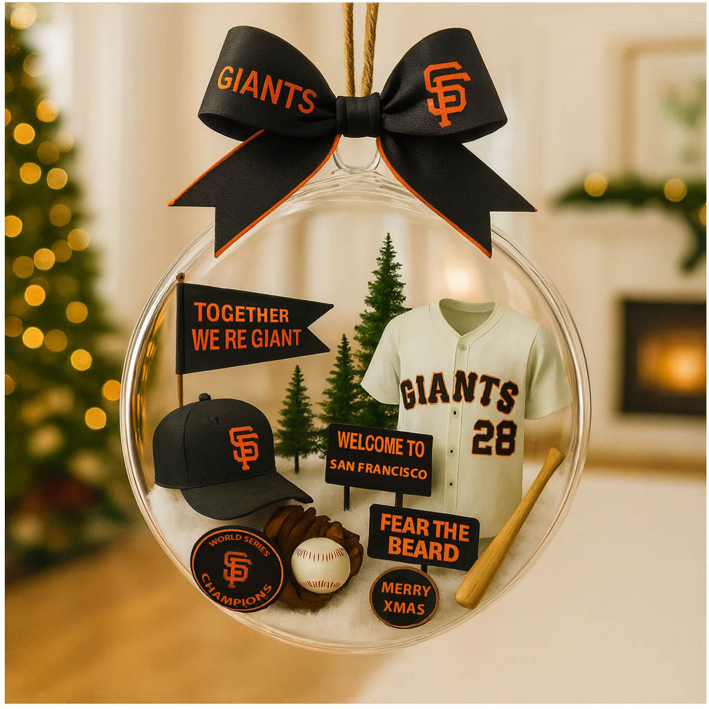 Christmas tree pendant with cute mascot and uniform of American baseball team - Ornament