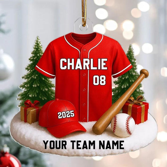Personalized Baseball Kit Christmas Ornament, Baseball Team Gift, Baseball Christmas Tree Ornament, Christmas Gift For Son, Boyfriend