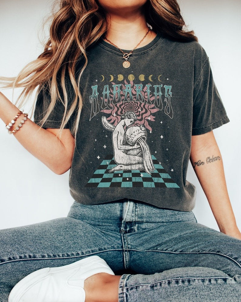 Zodiac Aquarius Astrology Graphic Classic Unisex T-Shirt | 5To9Style