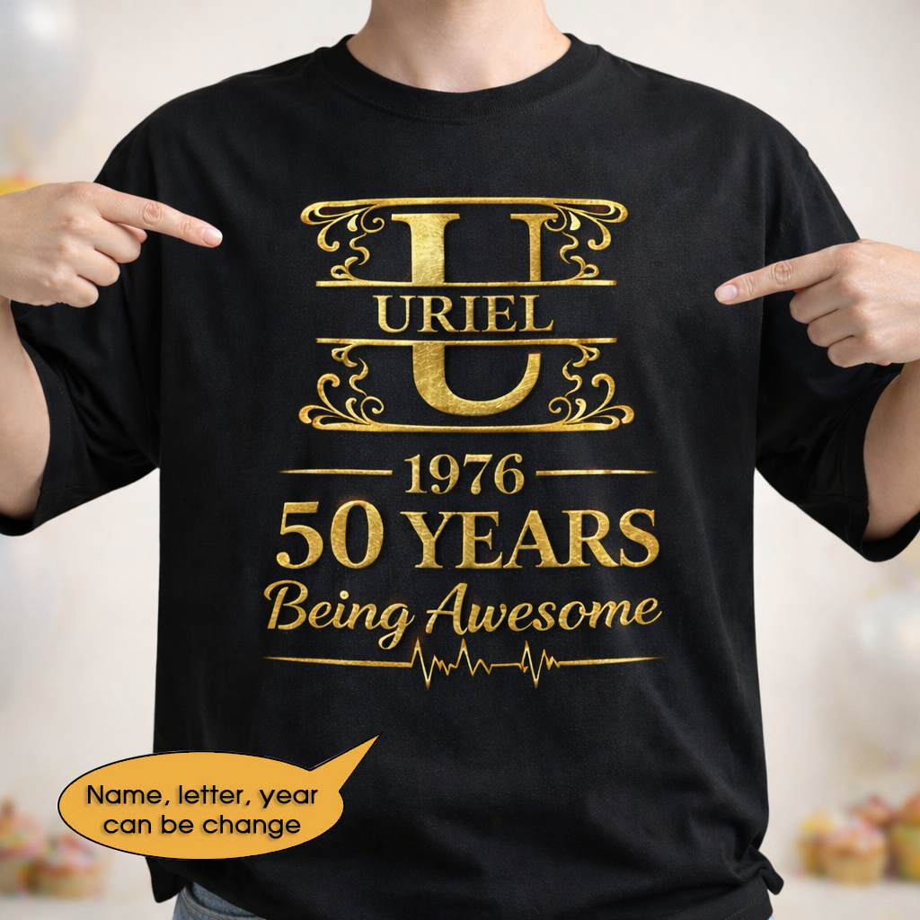 T-Shirt Age personalized name, year, letter for birthday