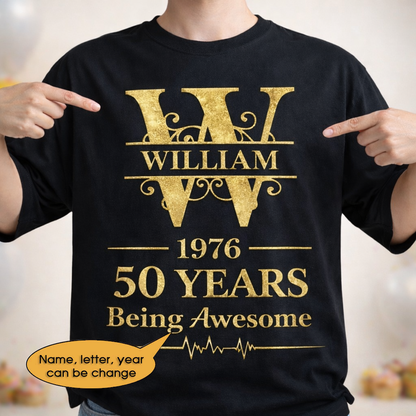 T-Shirt Age personalized name, year, letter for birthday