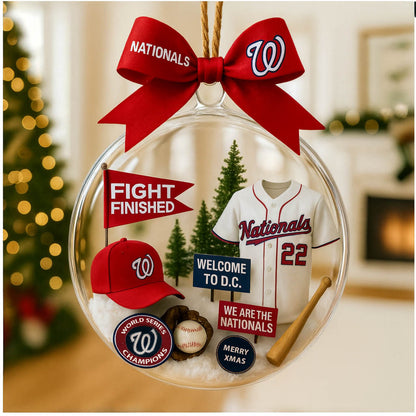 Christmas tree pendant with cute mascot and uniform of American baseball team - Ornament