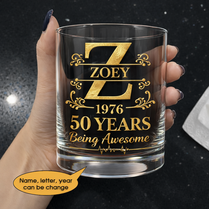 Glass Whiskey Age personalized name, year, letter for birthday Hot Sale